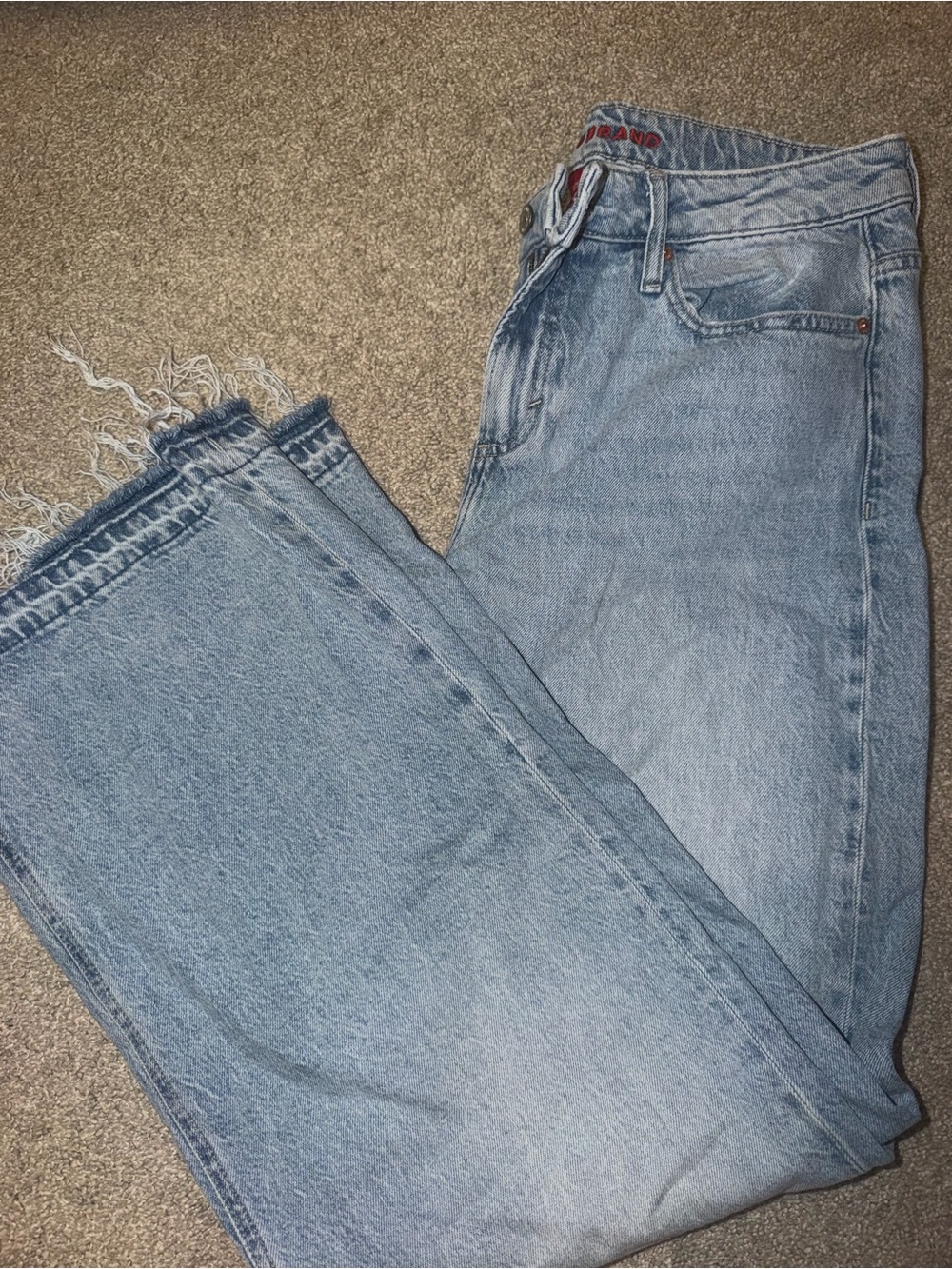 Lucky Brand Light Blue Wide Leg Frayed Hem Jeans